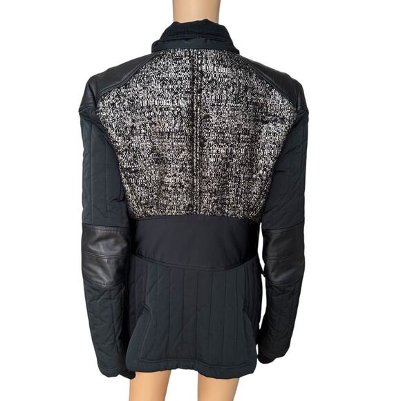 RARE Alexander Wang Runway Hybrid Tweed Ski Jacket leather detail size L No hood - Picture 5 of 11